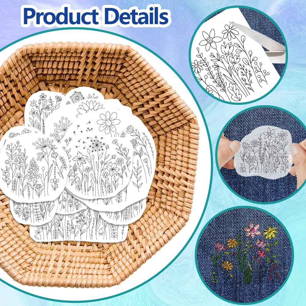 수용성 자수 안정제 꽃 나비, 손바느질 DIY 초보자를 - Embroidery Stabilizer Backing 리뷰 및 가격